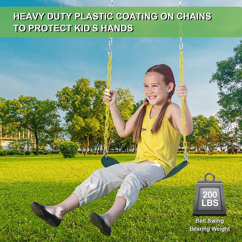 Metal A-Frame Kids Swing Set Backyard Playground Outdoor Activity With 3 Seats