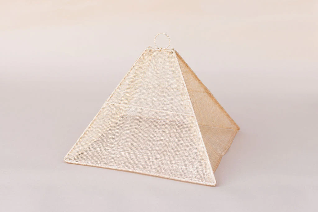 Handmade Collapsible Woven Food Tent | Natural Rose | Mixed