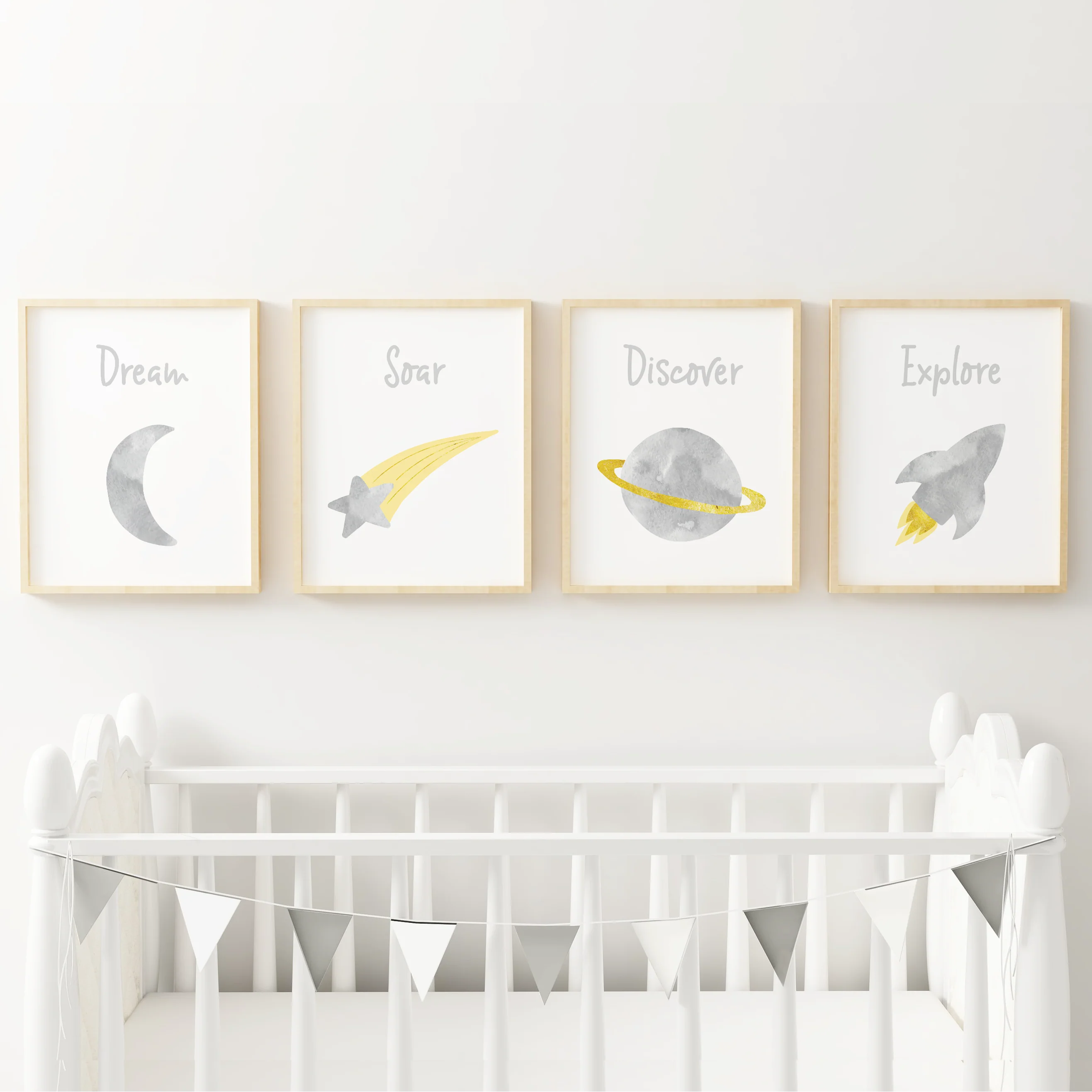 Watercolor Space Art Prints (Set of 4)