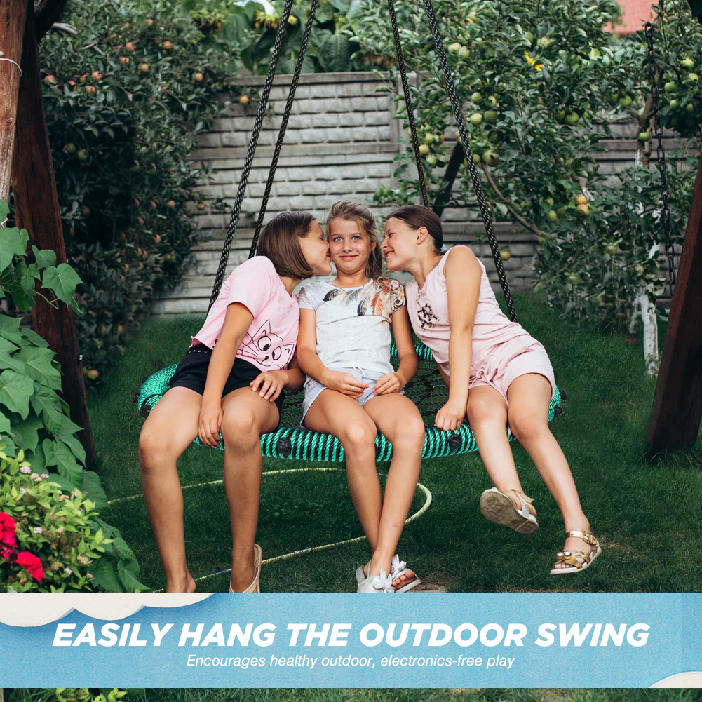 40 Kids Garden Tree Swing Seat Round Rope Hanging Flying Web Swing