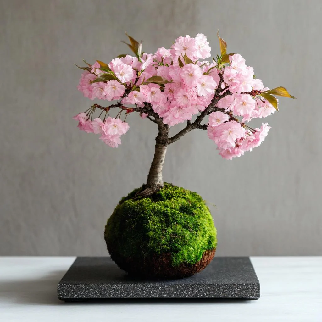 Sakura Cherry Blossom Kokedama (Grown Bonsai)