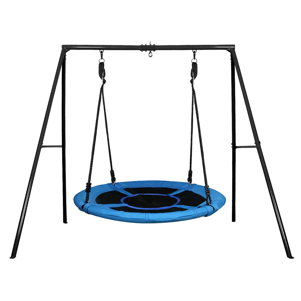 TREKASSY Outdoor Metal Swing Set with 40 Oxford Fabric Round Swing for Kids Backyard Playgound