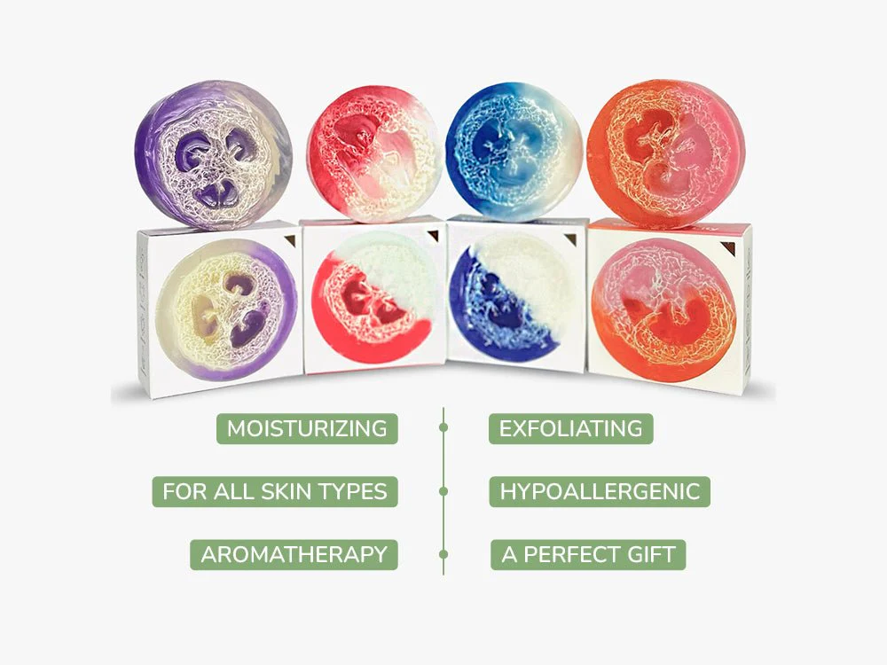 FLOWER POWER Loofah Soap Collection