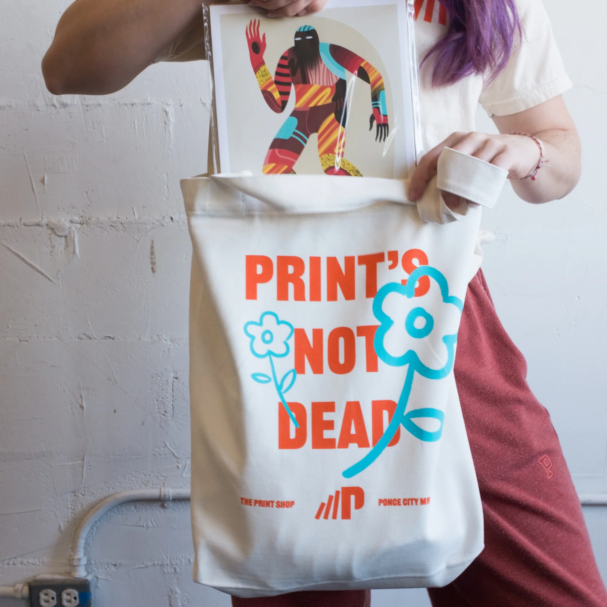 Print's Not Dead Canvas Tote