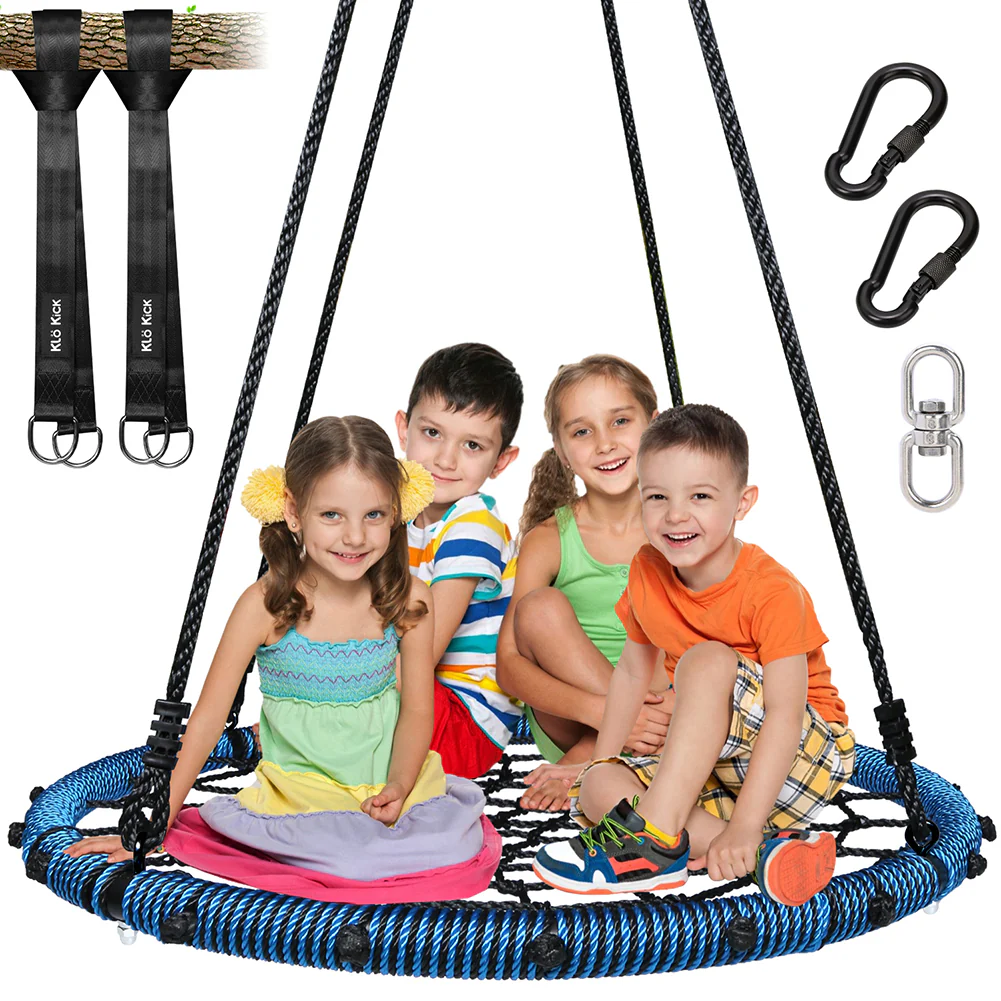 Heavy Duty 45 Spider Web Tree Swing Net Nest for Kids Adults Ring Seat