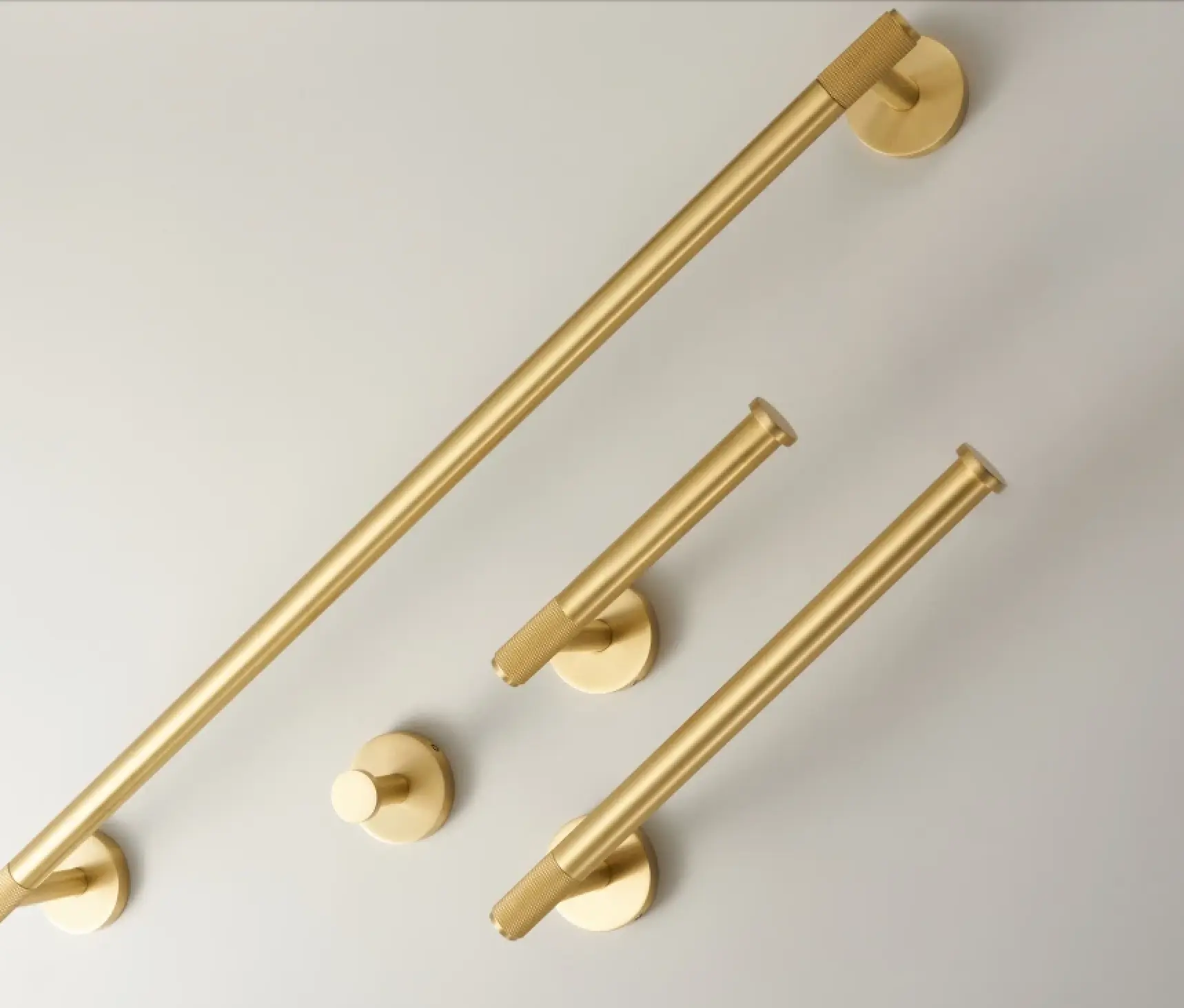 Knurled Bathroom Towel Bar - Modern Towel Bar and Bathroom Set - Toilet Paper Holder