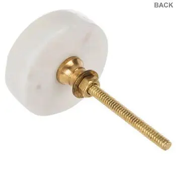 White and Brass Round Knob