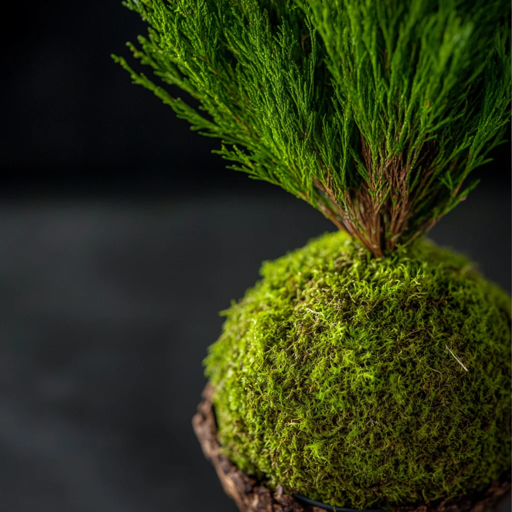Goldcrest Hinoki Kokedama (Grown Bonsai)