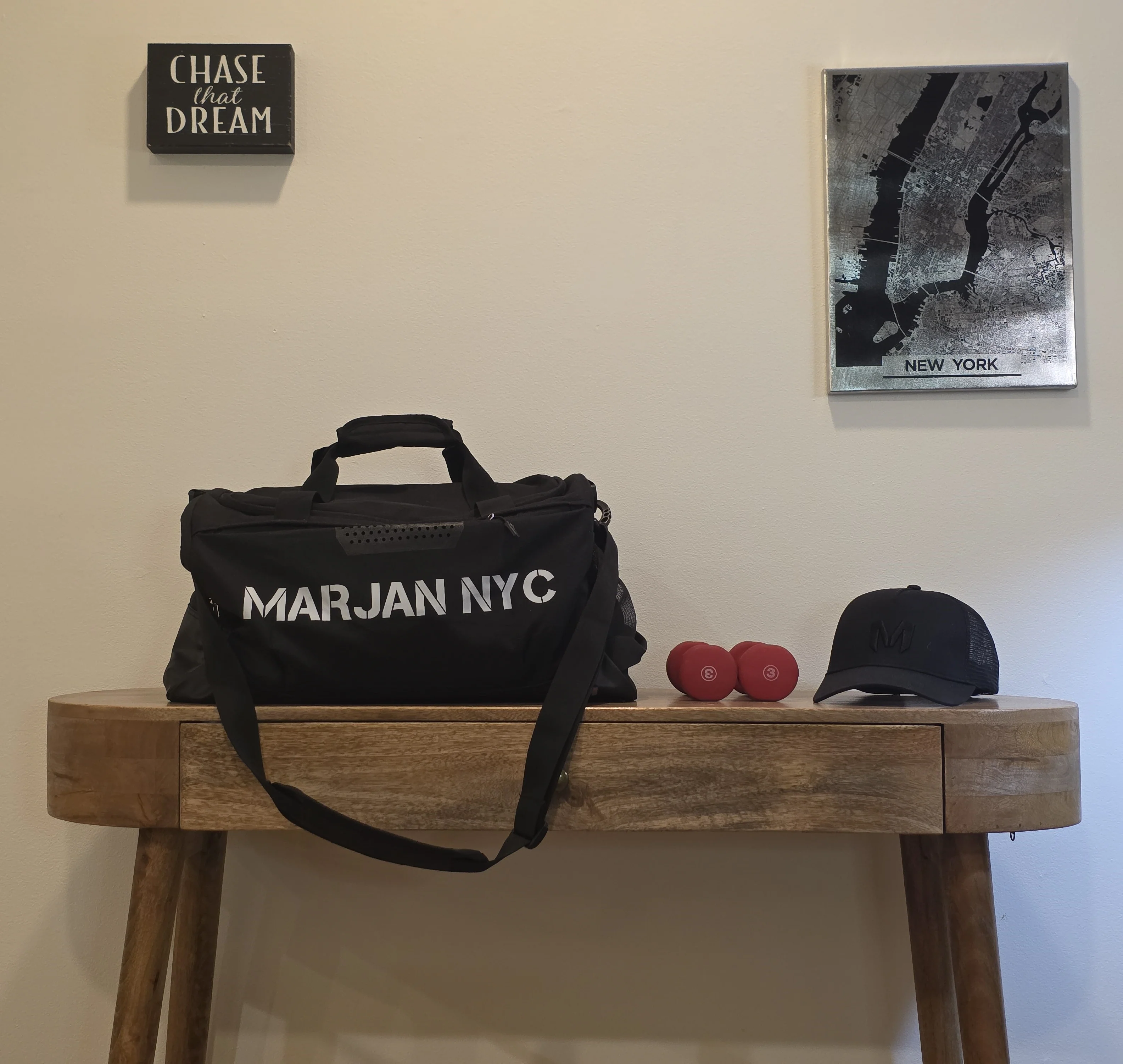Marjan NYC Outdoor Wear-resistant Removable Hook Canvas Sport and Gym Bag