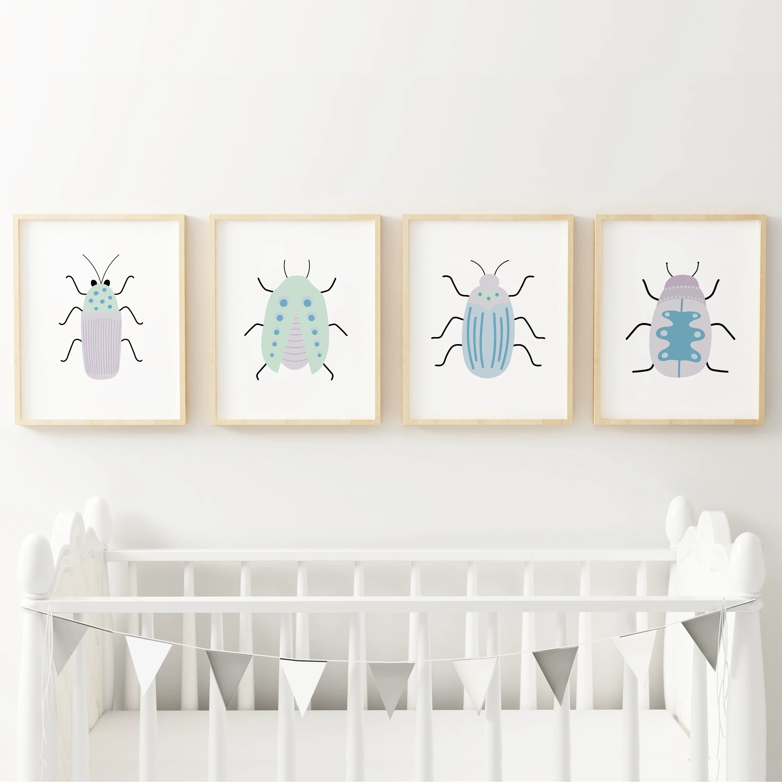 Beautiful Beetles Art Prints (Set of 4)