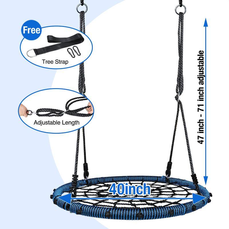 40 Spider Web Saucer Tree Swing for Kids Adults Backyard Playfun Wear Resistant