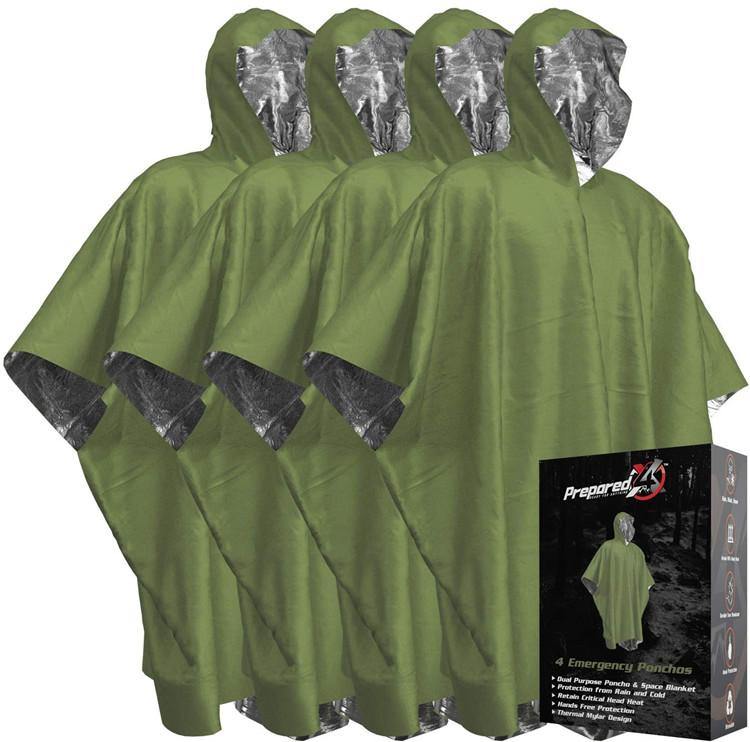 Emergency Survival Raincoat Poncho For Adult Outdoor Hiking Ultralight Waterproof Thermal Survival Space Raincoat