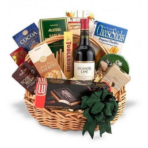 Traditional Wine and Gourmet Basket-Red Wine