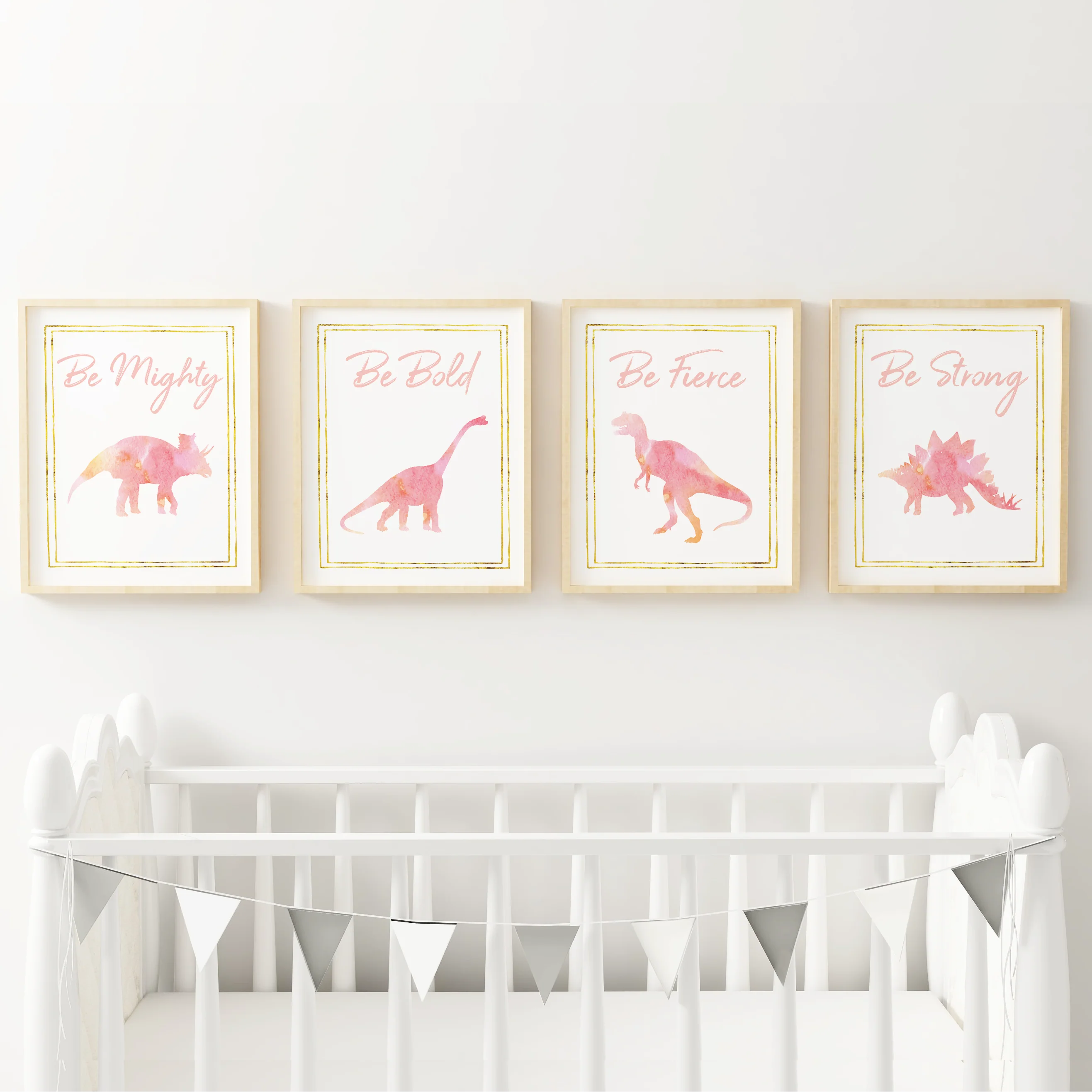 Watercolor Dinosaur Art Prints (Set of 4)