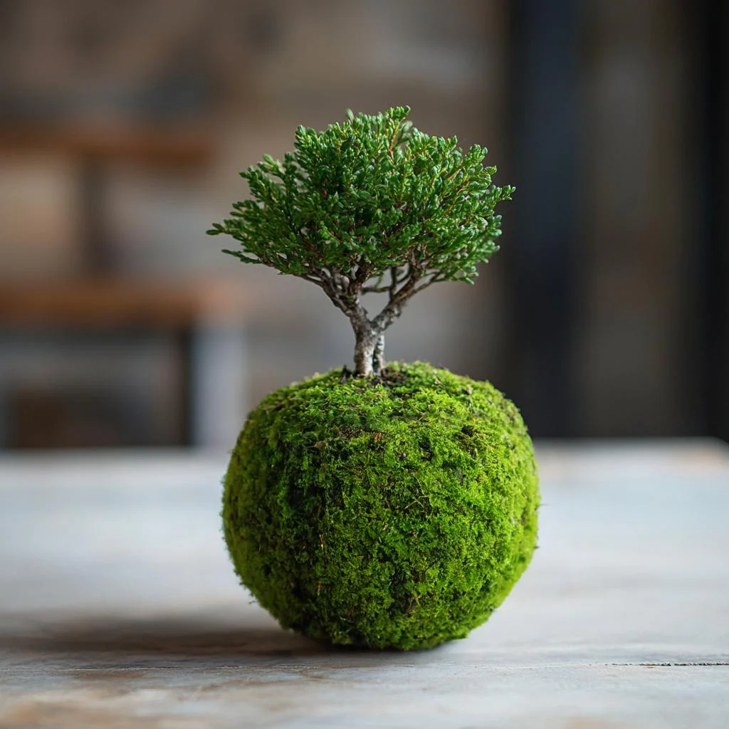 Juniper Bonsai Kokedama (Grown Bonsai)