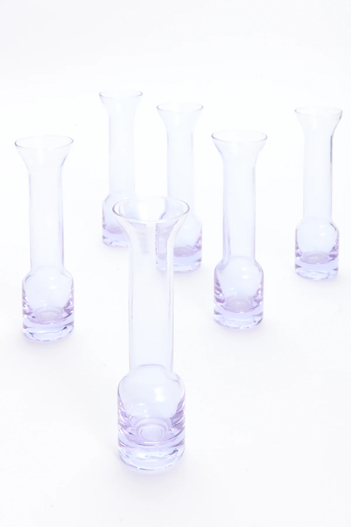 1970s Lavender Vodka Shot Glass Set and Bowl