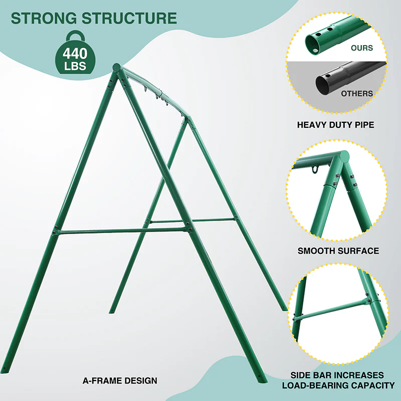 Metal A-frame Stand for Double Swing