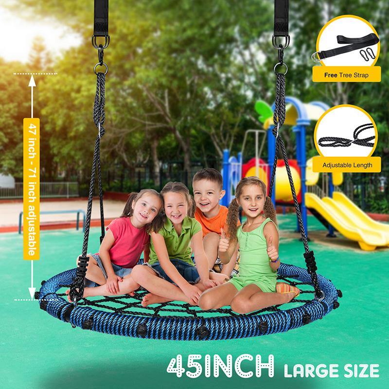 45 Outdoor Spider Web Nest Tree Swing Hanging Seat Kids Adluts Play Equipment DE