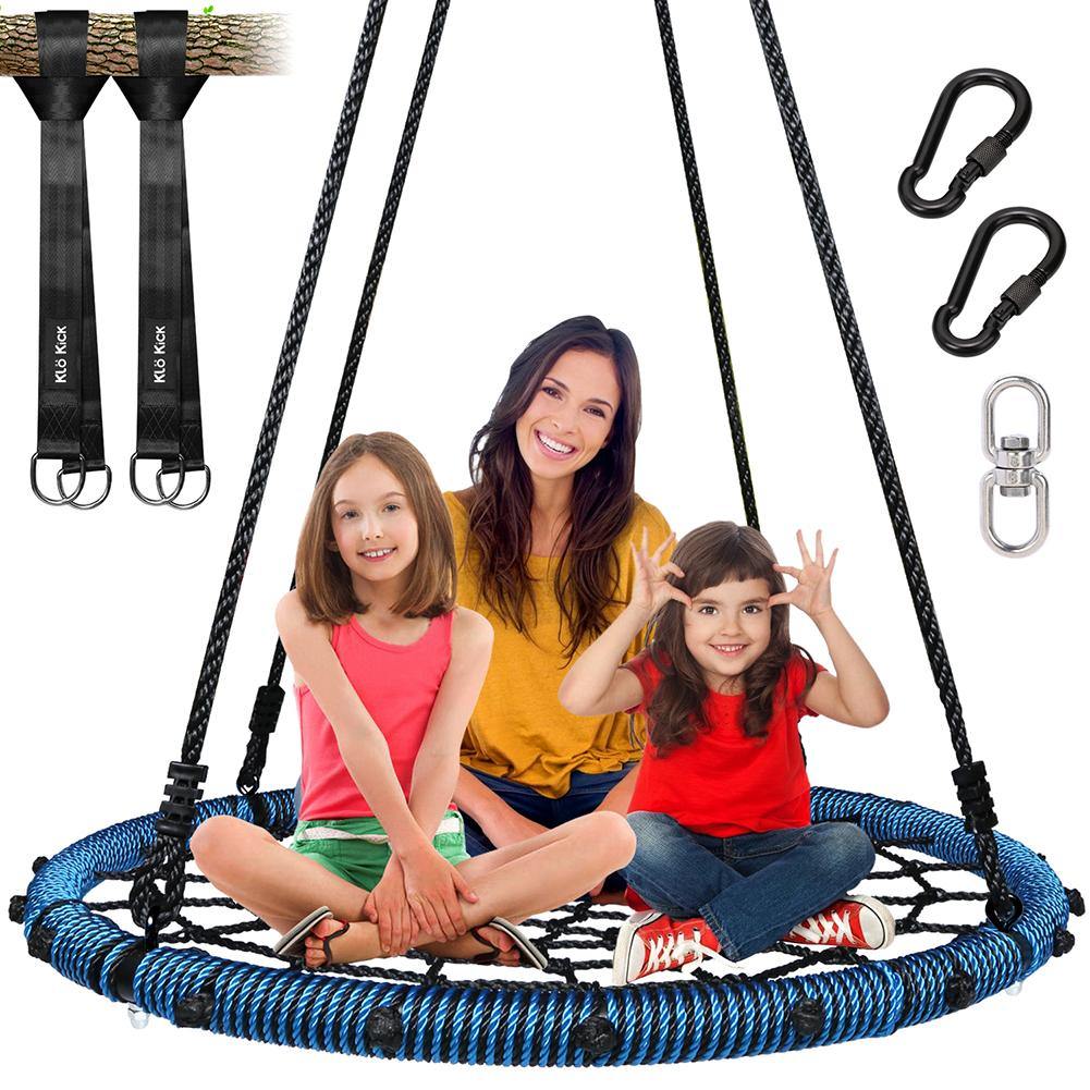 Heavy Duty 45 Spider Web Tree Swing Net Nest for Kids Adults Ring Seat