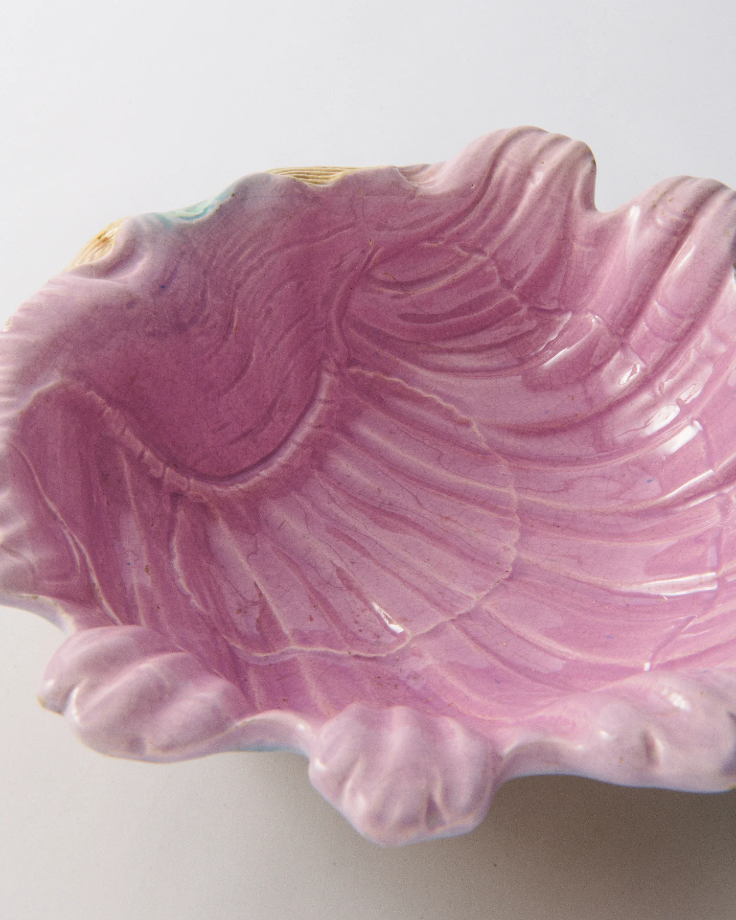 Italian Ceramic Pink Shell Bowl