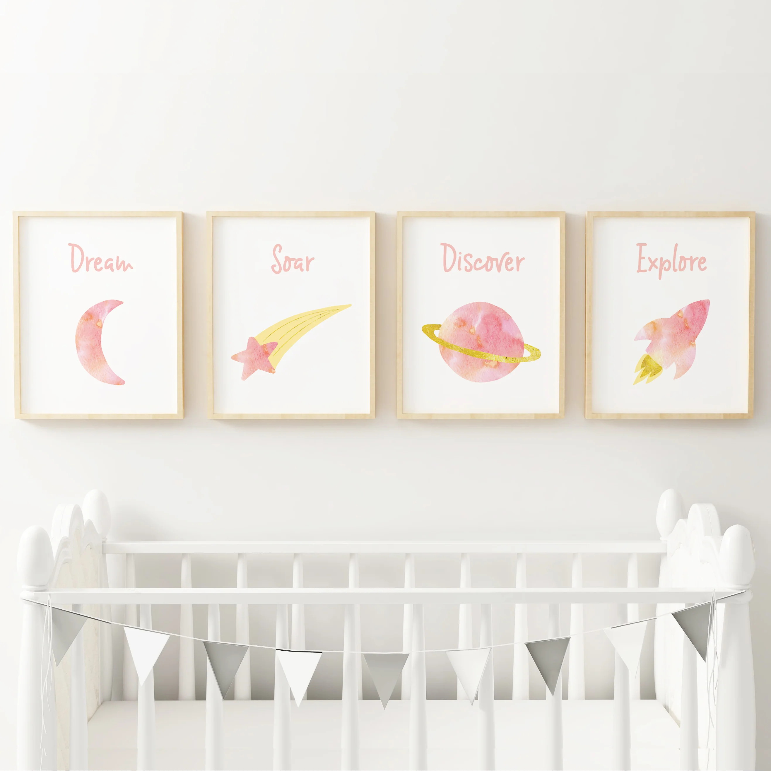 Watercolor Space Art Prints (Set of 4)