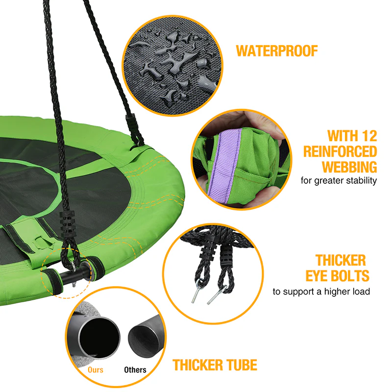 Giant 40 Flying Saucer Tree Swing Spider Web Spinner Swing 700lbs