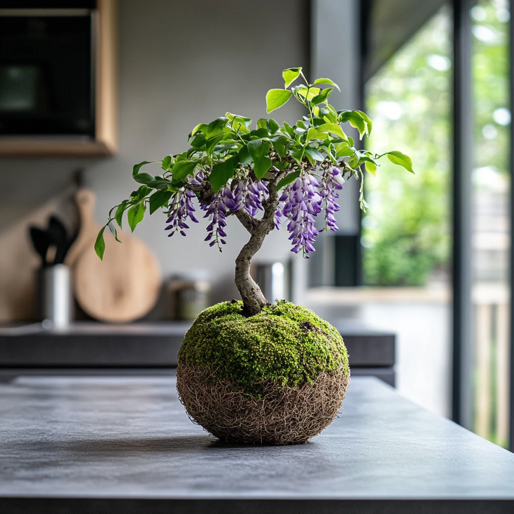 Wisteria Kokedama (Grown Bonsai)