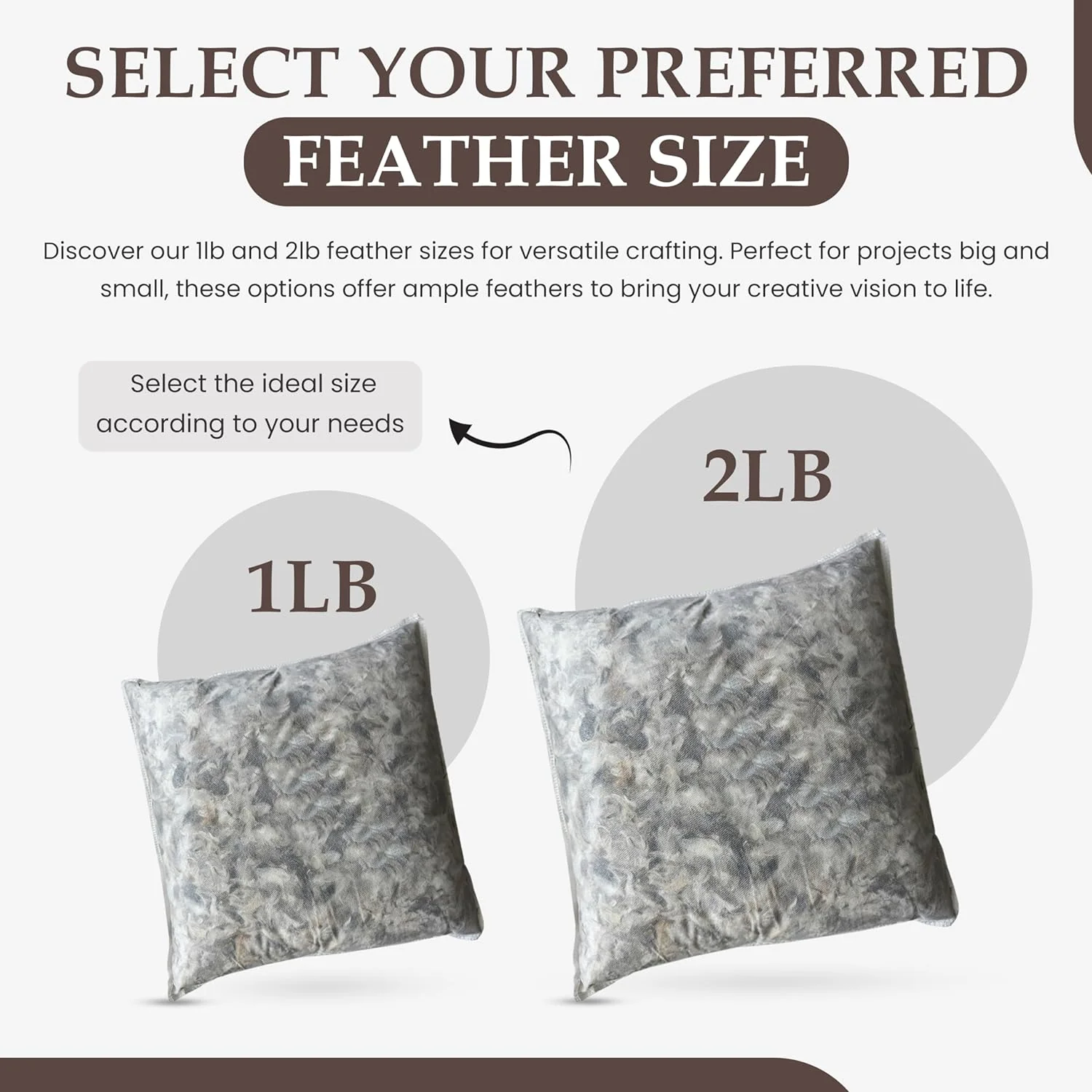 Duck Down Feather Pillow Fill – Natural Down Feathers - Fill Comforters, Pillows, Jackets and More