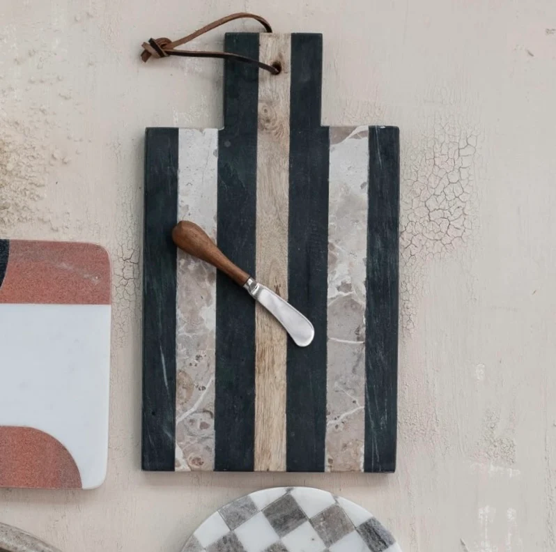 Ellis Black + Marble Striped Board