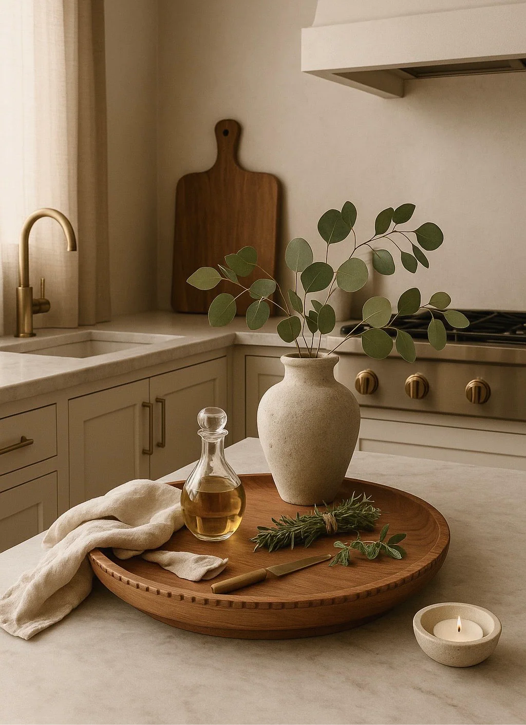 Ayla Wood Lazy Susan, Scalloped Edge