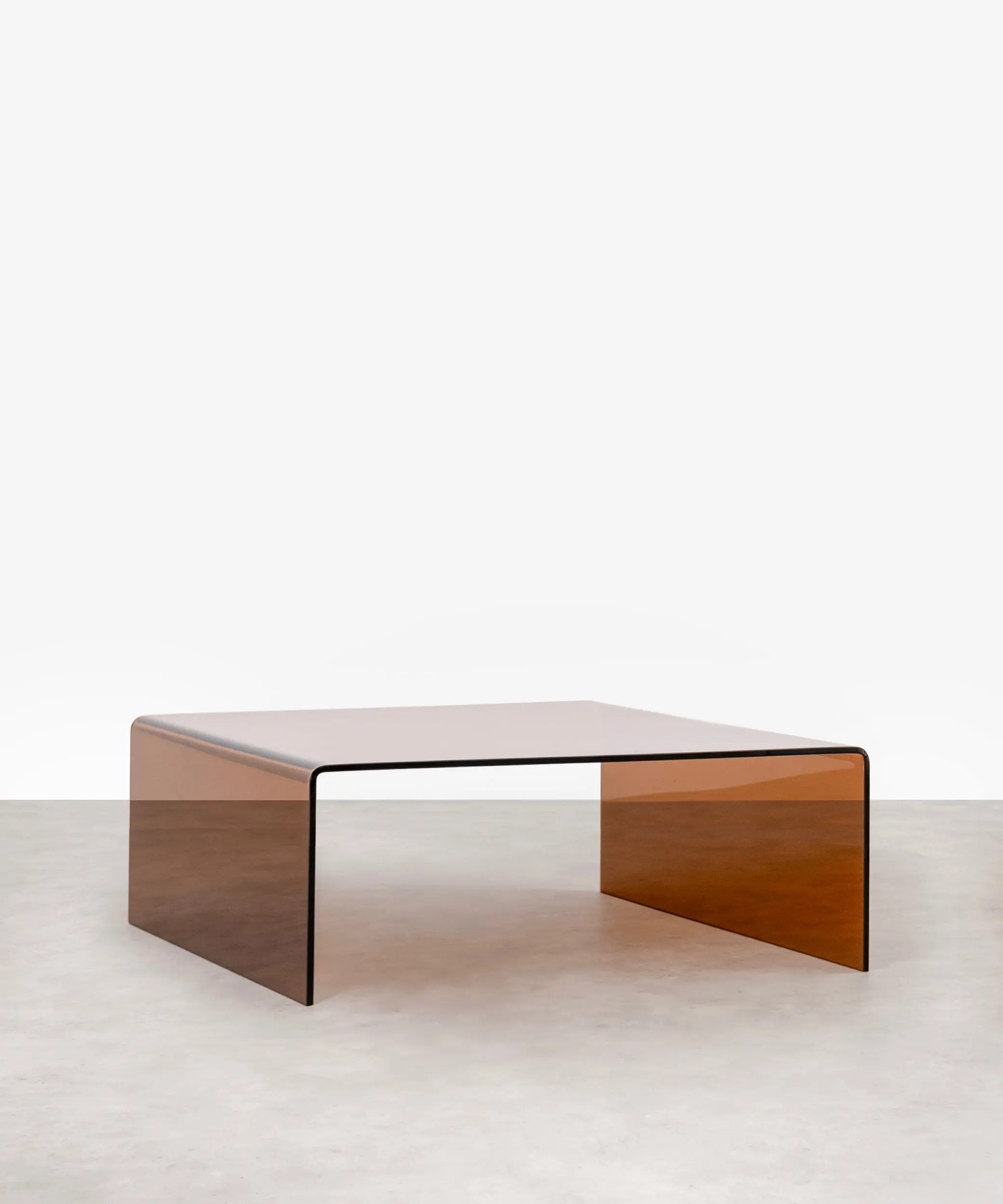 Mesa de Centro Cuadrada de Cristal Curvado Burano 100 cm x 100 cm