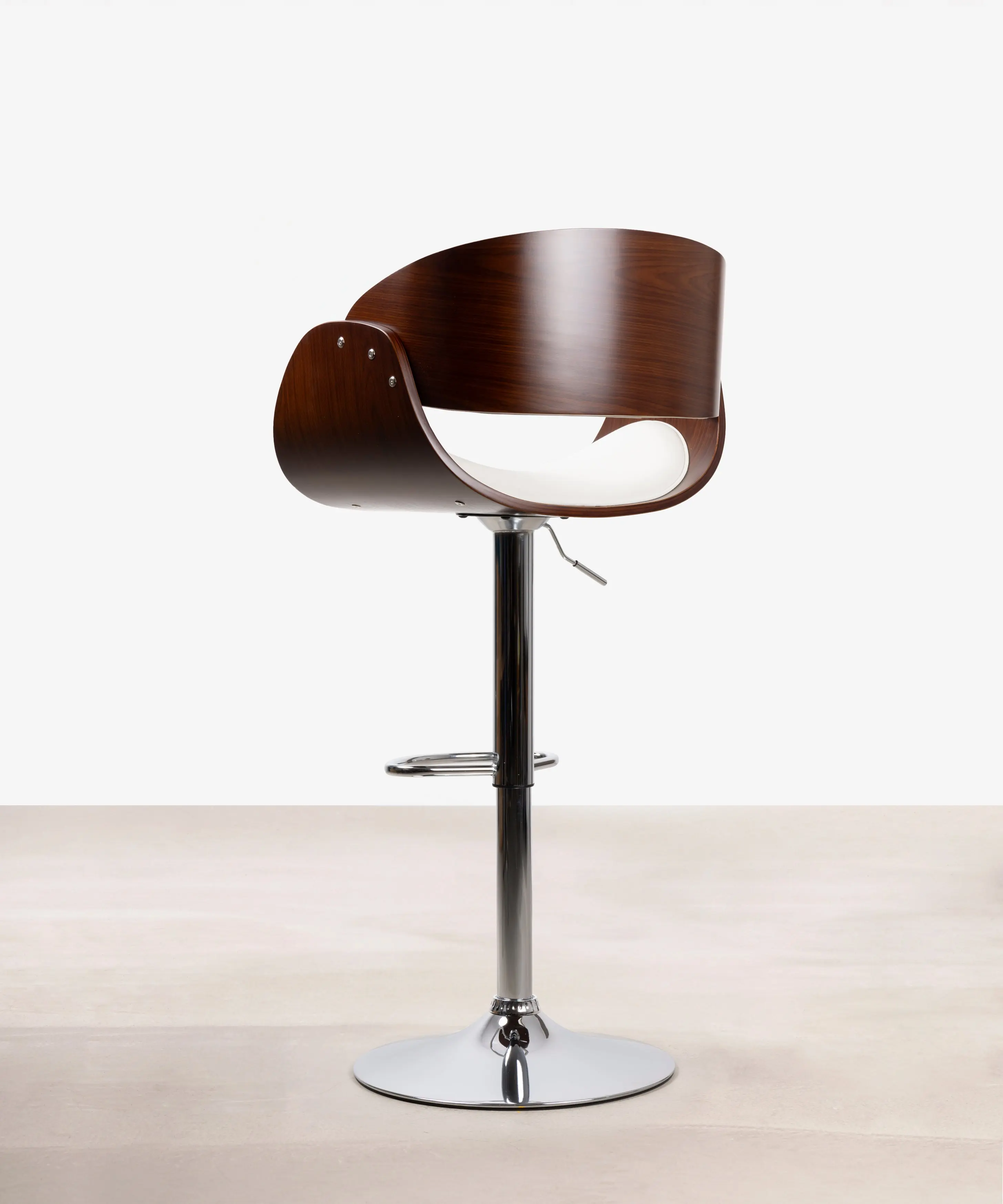 Taburete de Madera y Polipiel Regulable Debbie