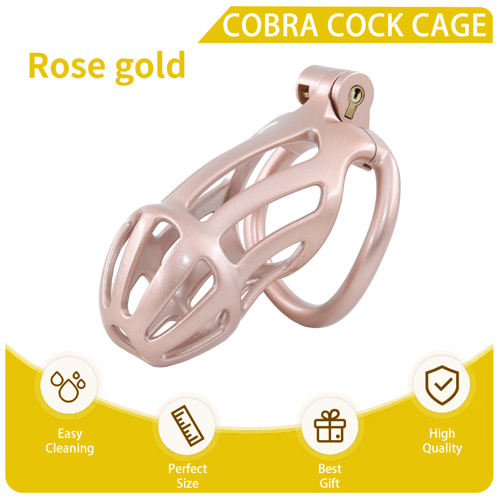 Lightweight 3D-Printed Male Chastity Cage with Silicone Catheter – Made of durable nylon, significantly lighter than metal cages, designed for long-term comfort.