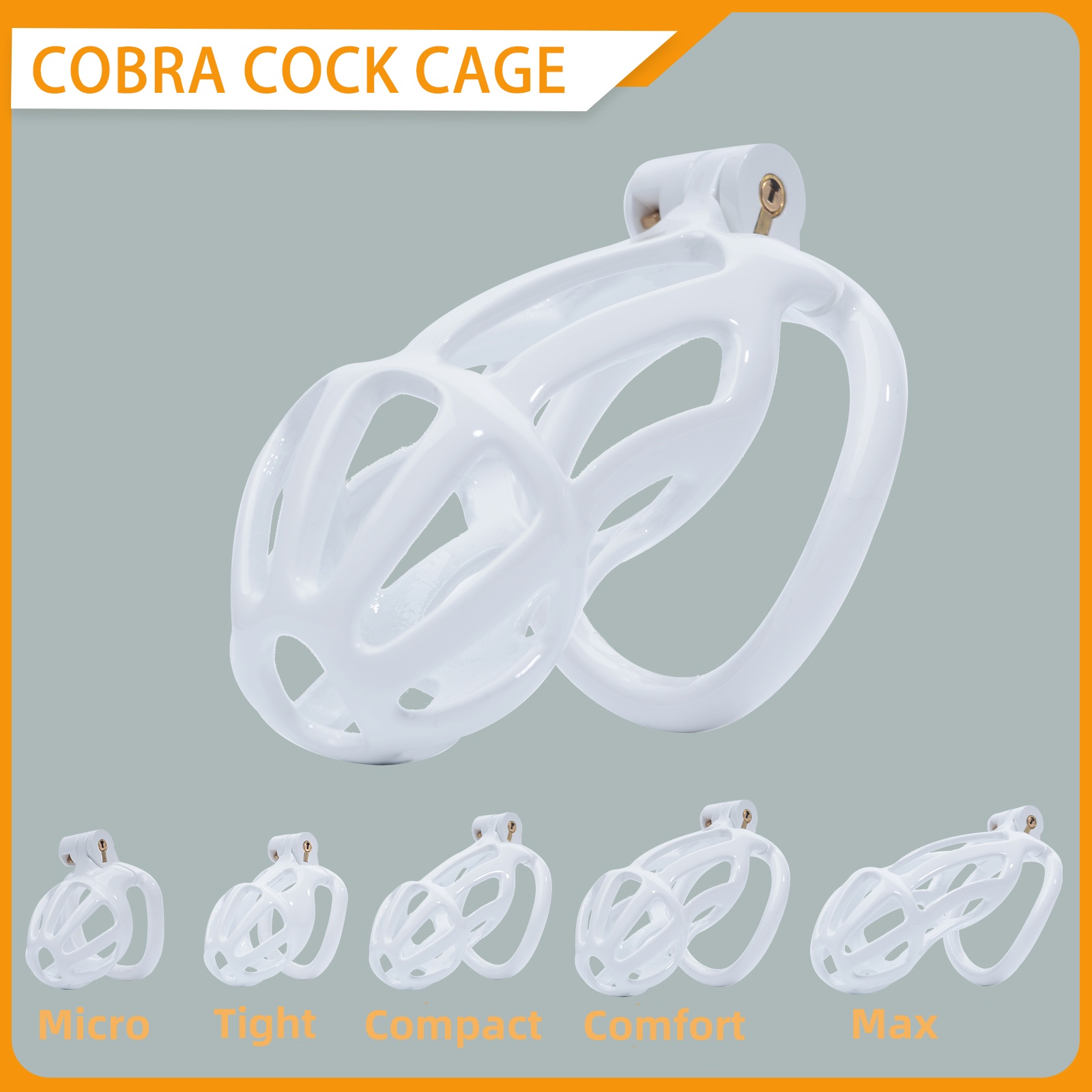 White 3D Printed Sissy Chastity Cage with Soft TPE Coating – Comfortable & Secure – A lightweight, skin-friendly chastity device wrapped in soft TPE for enhanced comfort.