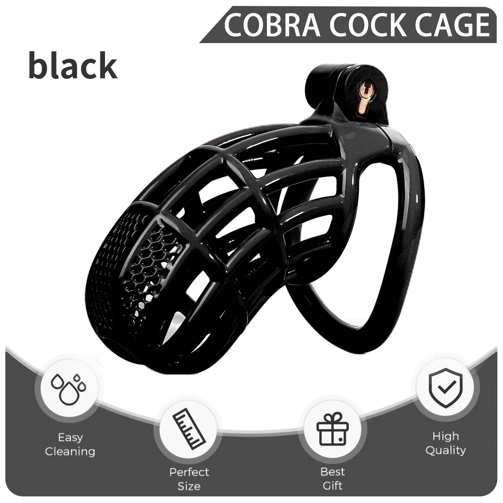 3D Printed Male Chastity Cage with 5 Rings