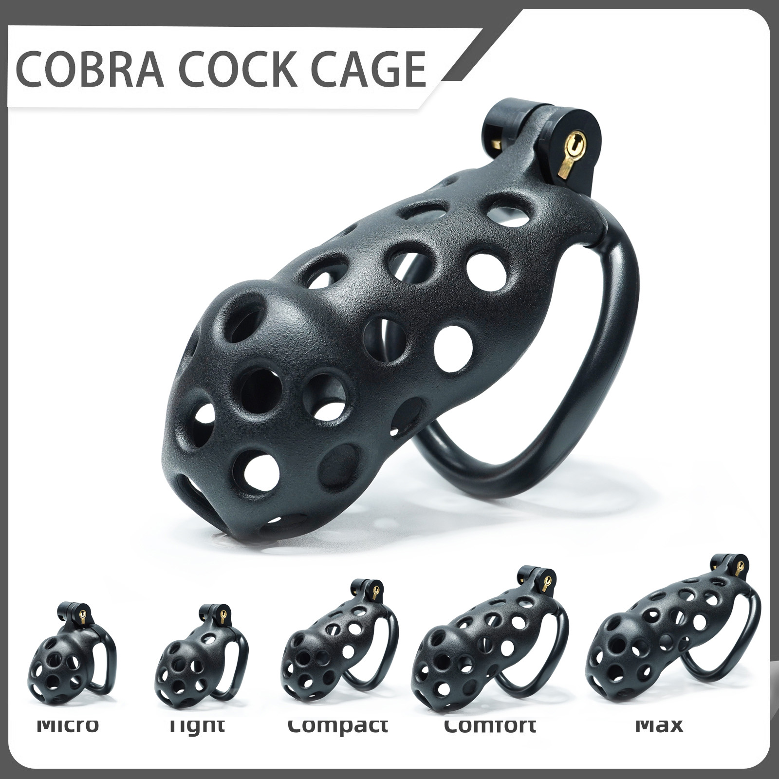 Black Male Chastity Cage for BDSM and Restraint