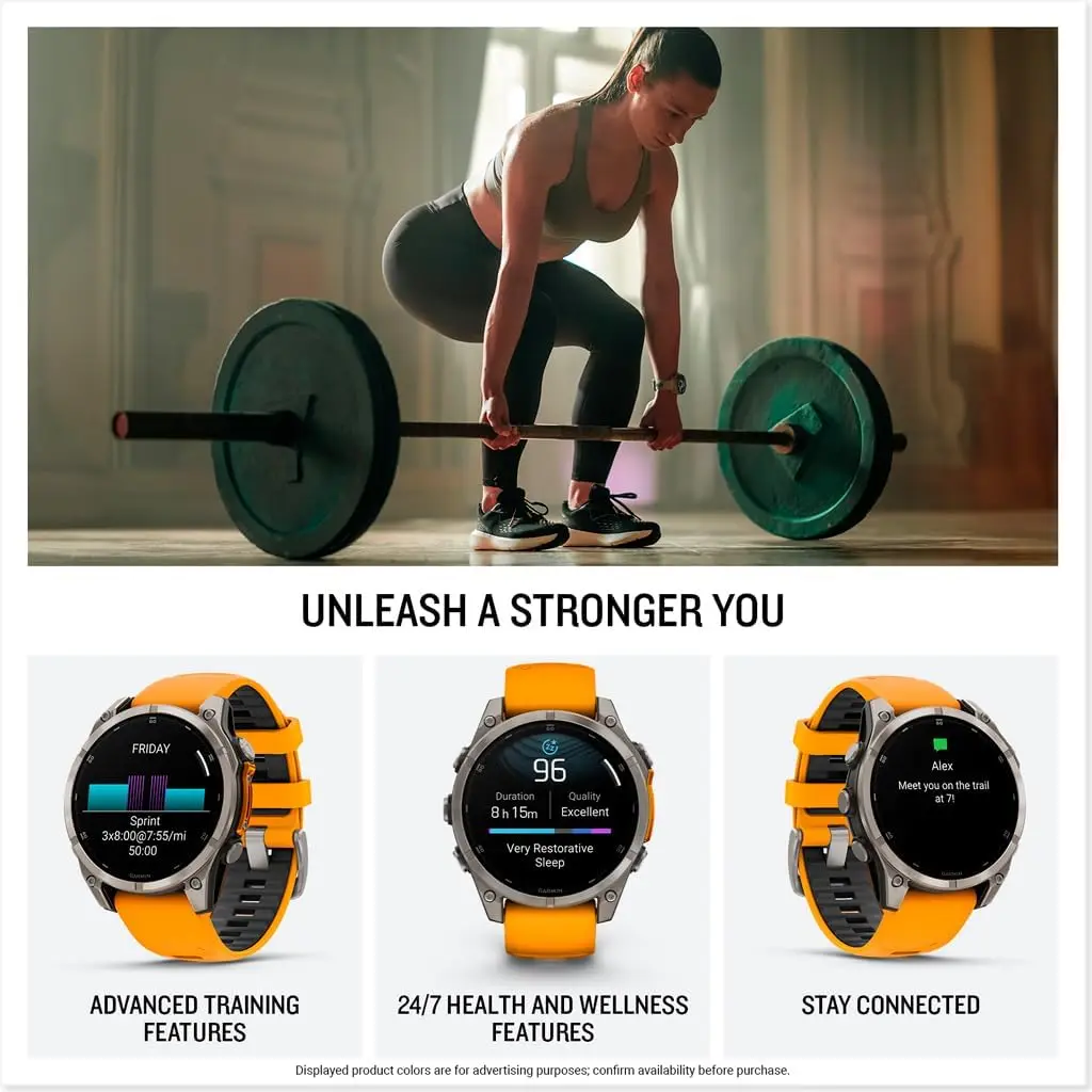 Garmin fēnix® 8 – 51 mm, AMOLED, Sapphire, Premium Multisport GPS Smartwatch, Long-Lasting Battery Life, Dive-Rated, Built-in LED Flashlight, Titanium with Spark Orange/Graphite Band