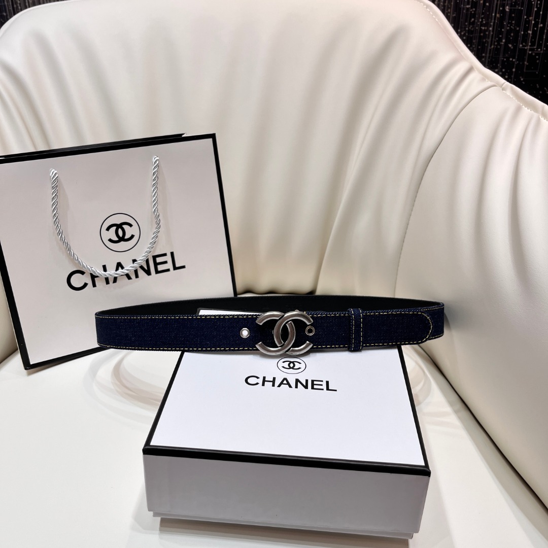 CHANEL Pre-Owned 1990s CC Turn-lock denim belt
