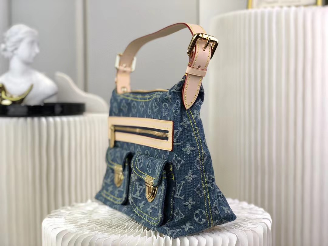 Louis Vuitton Monogram Denim Baggy PM Blue