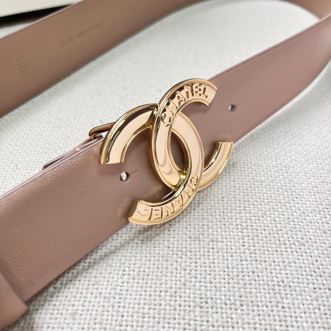 Chanel CC logo leather belt