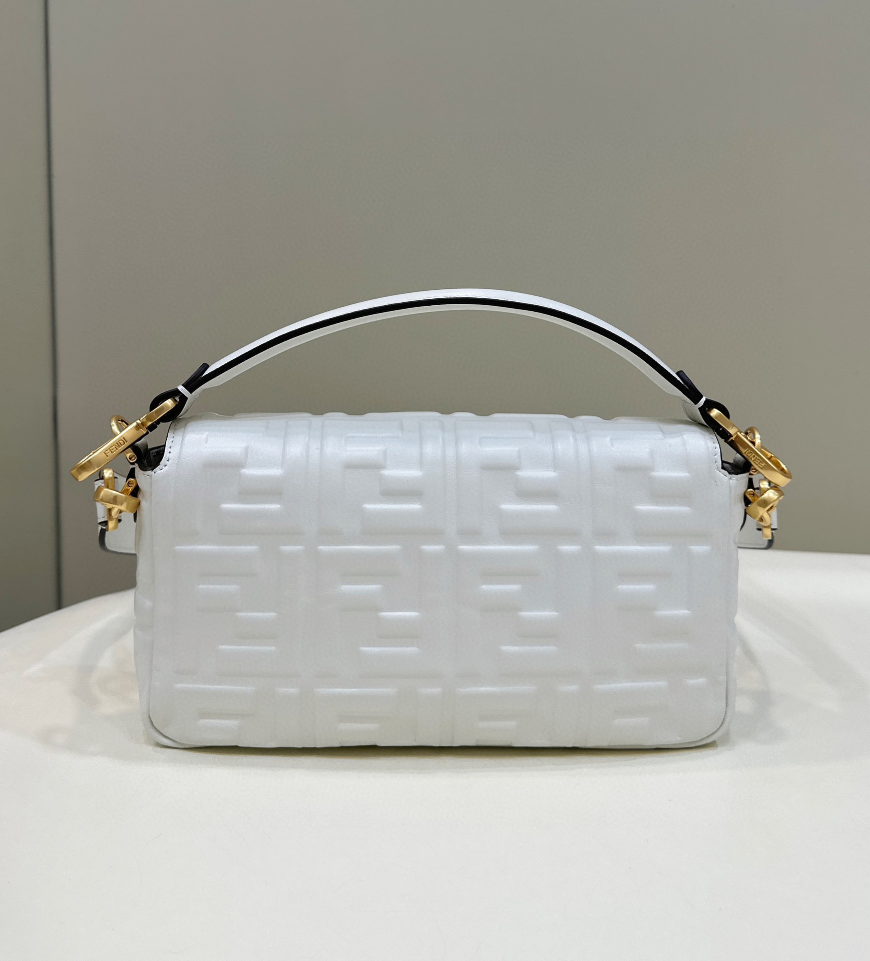 Fendi Baguette White Leather Bag
