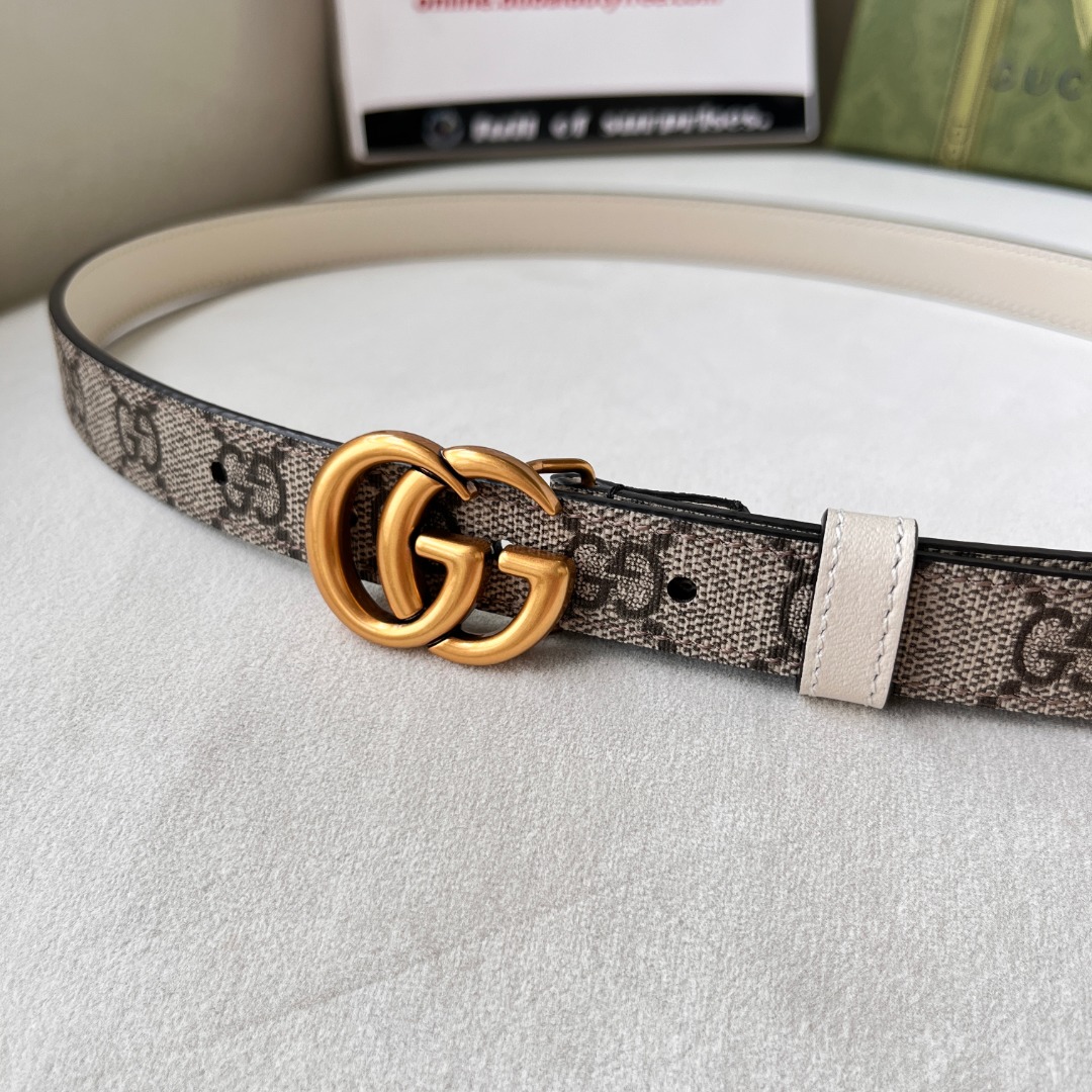 WIDE LEATHER BELT WITH DOUBLE G BUCKLE