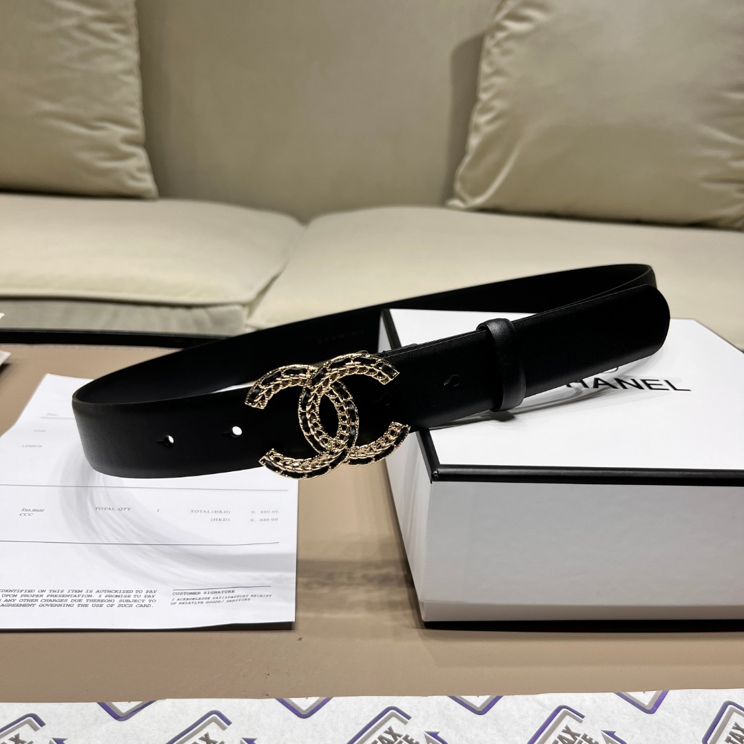 Chanel leather belt