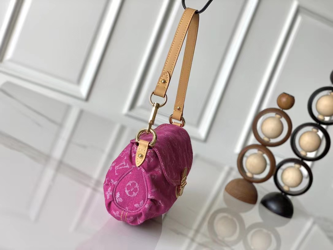 Louis Vuitton Pink Monogram Denim Pleaty