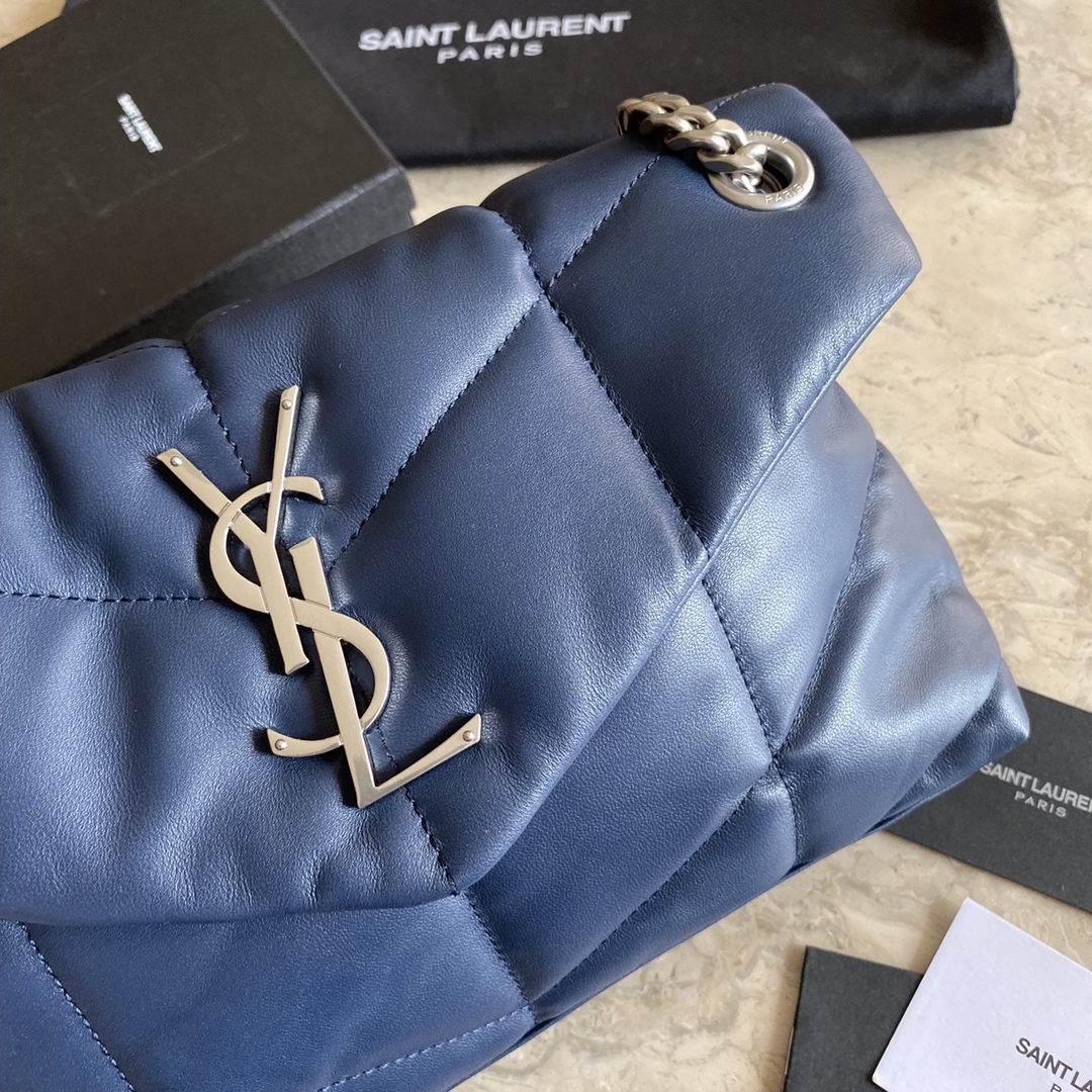 PUFFER MEDIUM BAG IN QUILTED LAMBSKIN