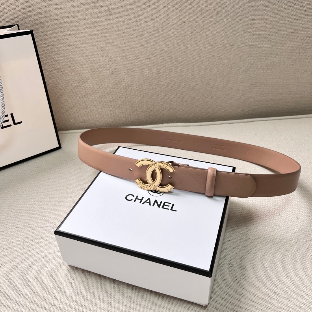 Chanel CC logo leather belt