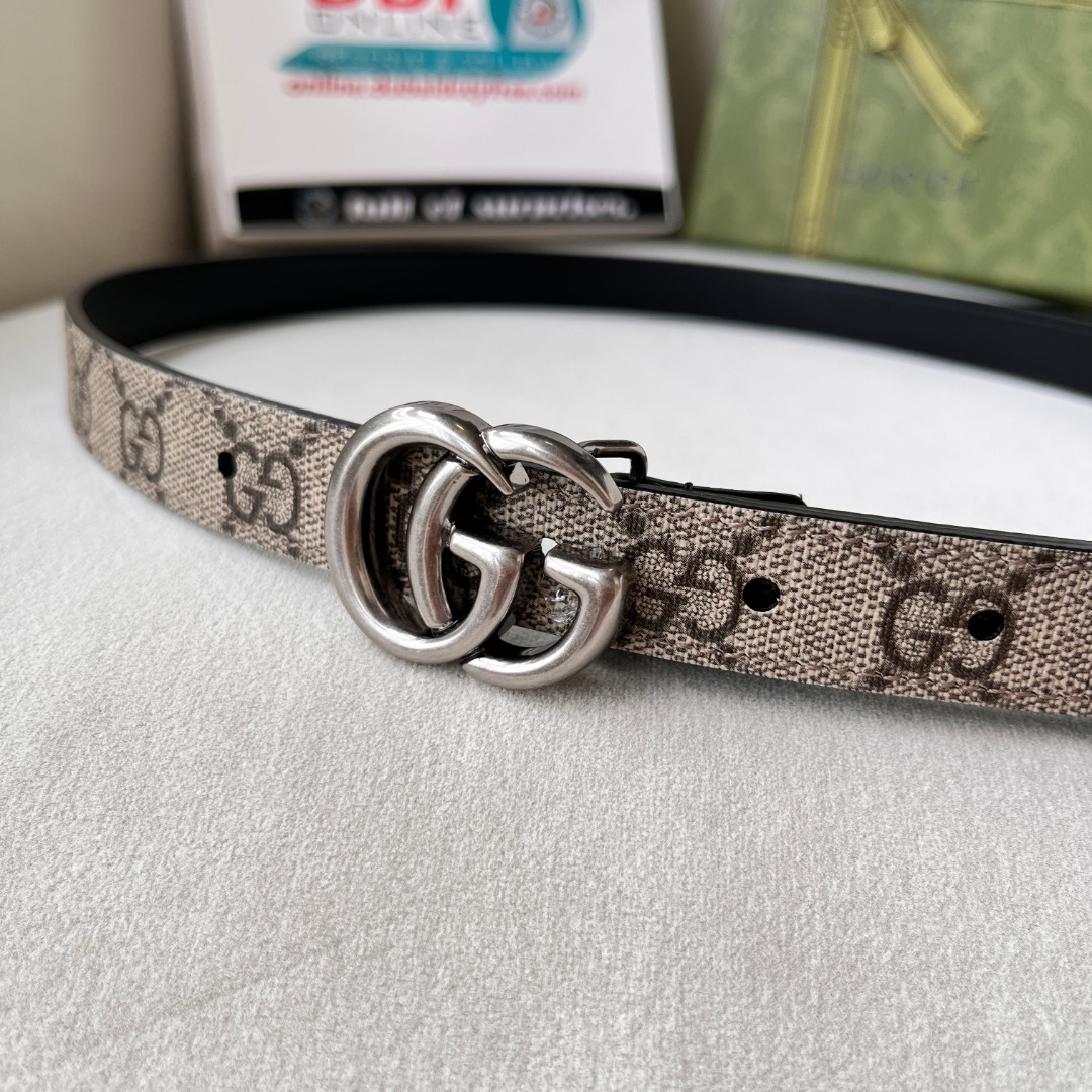 WIDE LEATHER BELT WITH DOUBLE G BUCKLE