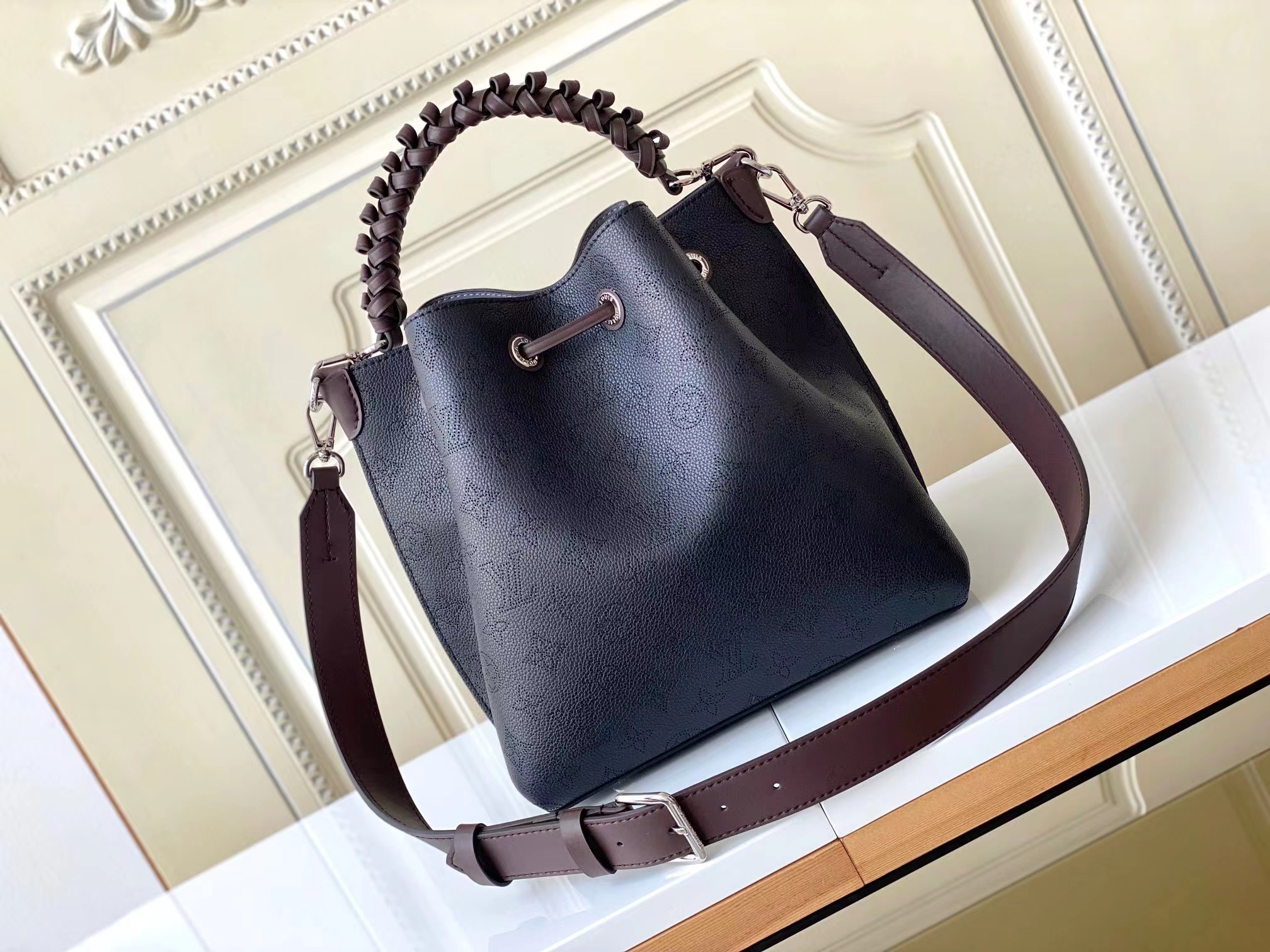 Louis Vuitton Muria Bucket Bag Black