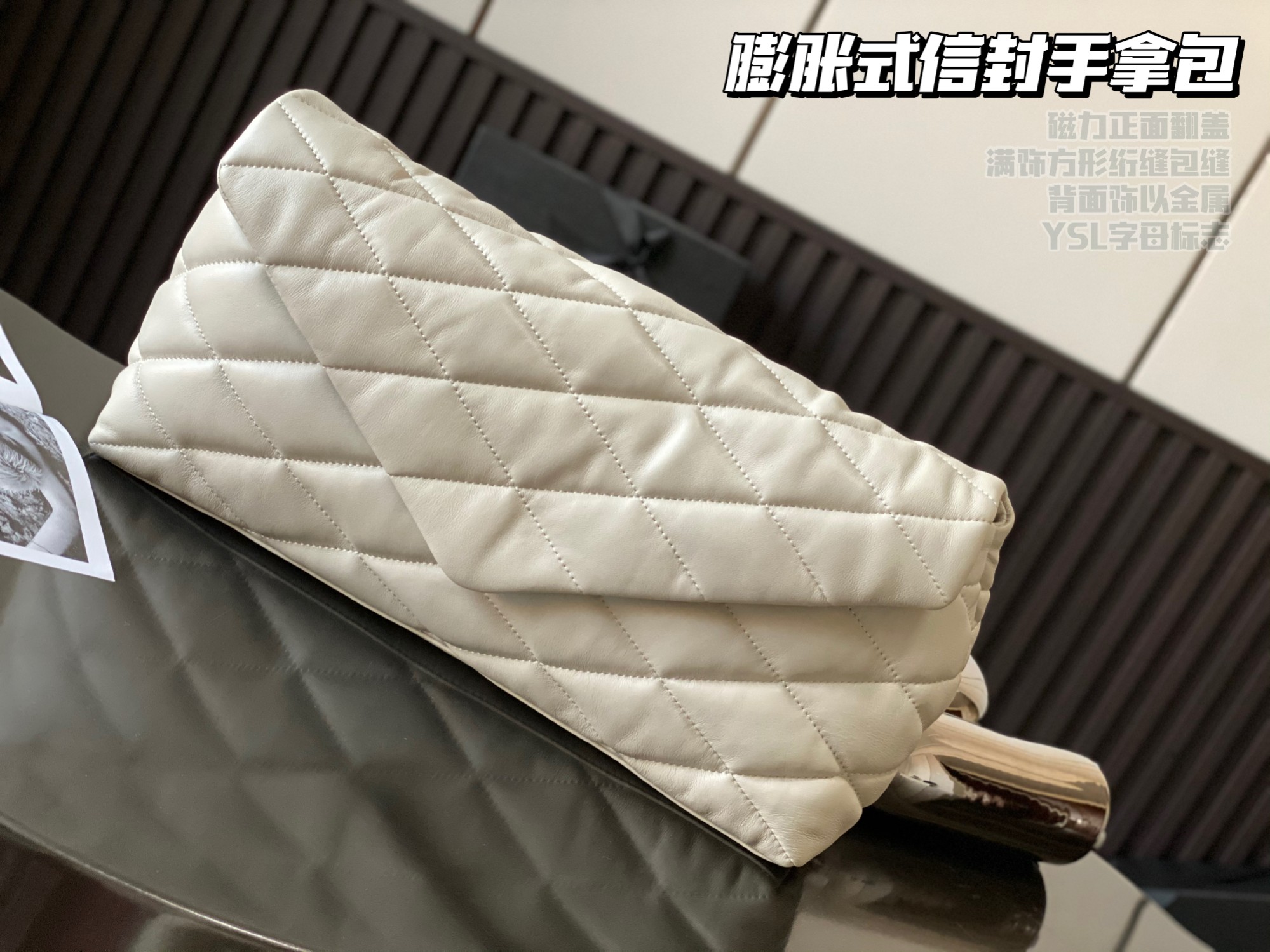 SADE LARGE CLUTCH IN SATIN