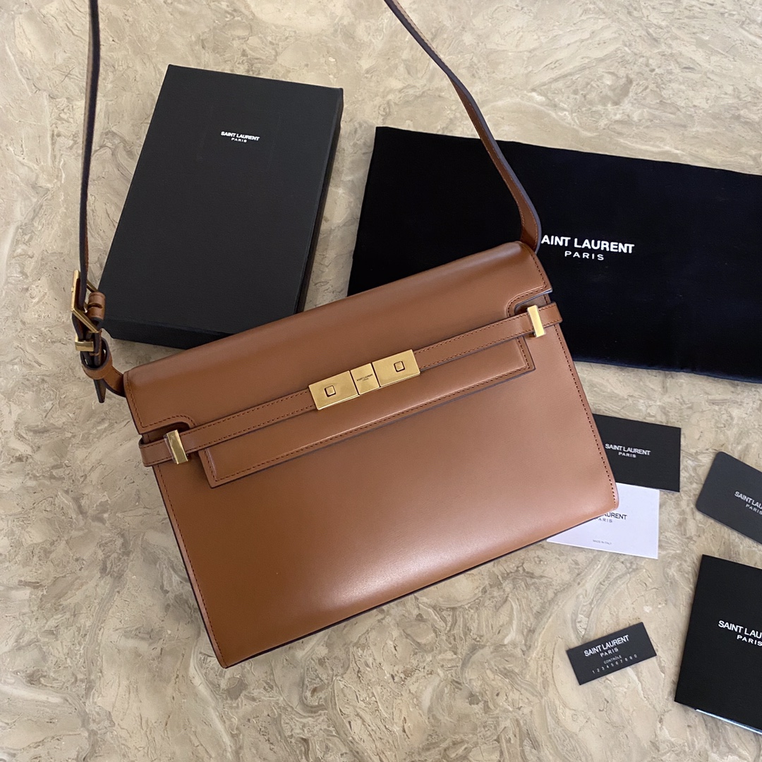MANHATTAN MEDIUM SHOPPING BAG IN BOX SAINT LAURENT LEATHER